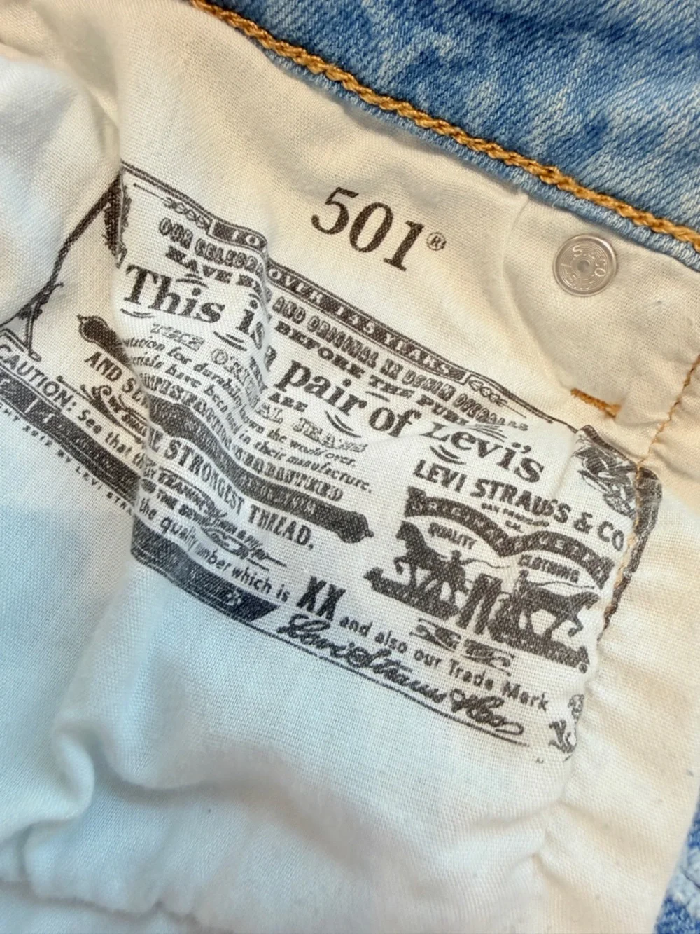 501 Levi's Light Blue High-Rise Straight Jeans Sz W25 - Picture 13 of 15